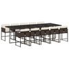 vidaXL 11-tlg. Garten-Essgruppe mit Kissen Braun Poly Rattan
