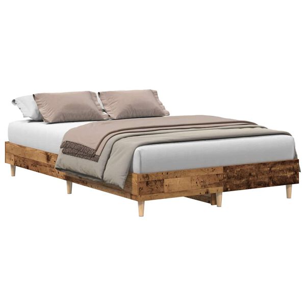 vidaXL Bettgestell ohne Matratze Altholz-Optik 120x190cm Holzwerkstoff