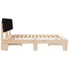 vidaXL Bettgestell mit gepolstertem Kopfteil Schwarz 200 x 200 cm