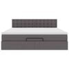 vidaXL Ottoman-Bett mit Matratzen & LEDs Grau 160x200 cm Kunstleder
