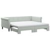vidaXL Tagesbett Ausziehbar mit Matratzen Hellgrau 90x190 cm Samt