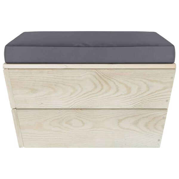 vidaXL Garten-Paletten-Hocker mit Kissen Impr&auml;gniertes Fichtenholz