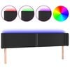 vidaXL LED Kopfteil Schwarz 183x16x78/88 cm Kunstleder