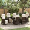 vidaXL Garten Essgruppe mit Kissen 7 pcs Braun Poly-Rattan