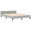 vidaXL Boxspringbett mit Kopfteil Hellgrau 140 x 190 cm Samt