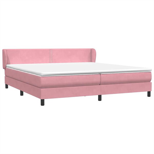 vidaXL Boxspringbett mit Matratzen Rosa 180x220 cm Samt
