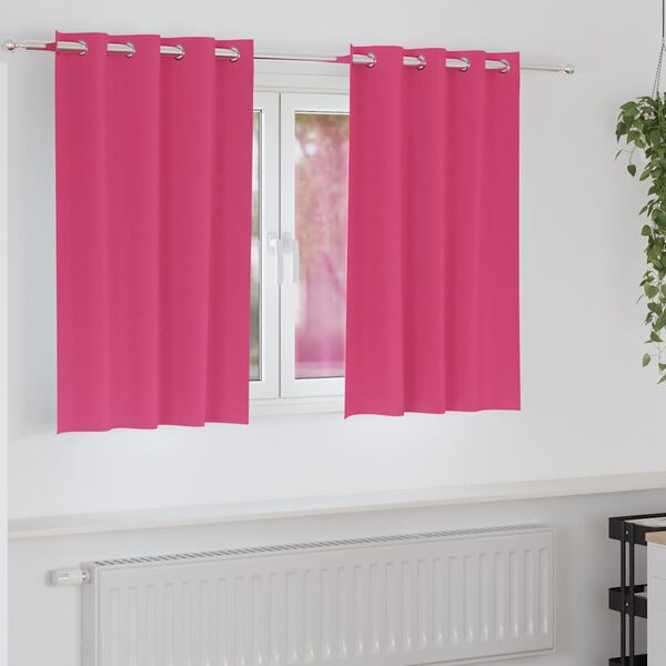 vidaXL Verdunkelungs-Vorh&auml;nge mit Ringen 2 pcs Helles Pink