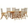 vidaXL 7-tlg. Garten-Essgruppe Poly Rattan und Massivholz Beige