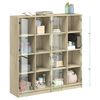 vidaXL B&uuml;cherschrank mit T&uuml;ren Sonoma-Eiche 136x37x142cm Holzwerkstoff