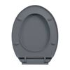 vidaXL Toilettensitz mit Absenkautomatik Quick-Release Grau Oval
