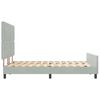 vidaXL Boxspringbett mit Kopfteil Hellgrau 140 x 190 cm Samt