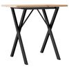 vidaXL Esstisch X-Gestell 80x50x75,5 cm Massivholz Kiefer & Stahl