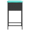 vidaXL Garten-Barhocker mit Kissen 2 Stk. Schwarz Poly Rattan