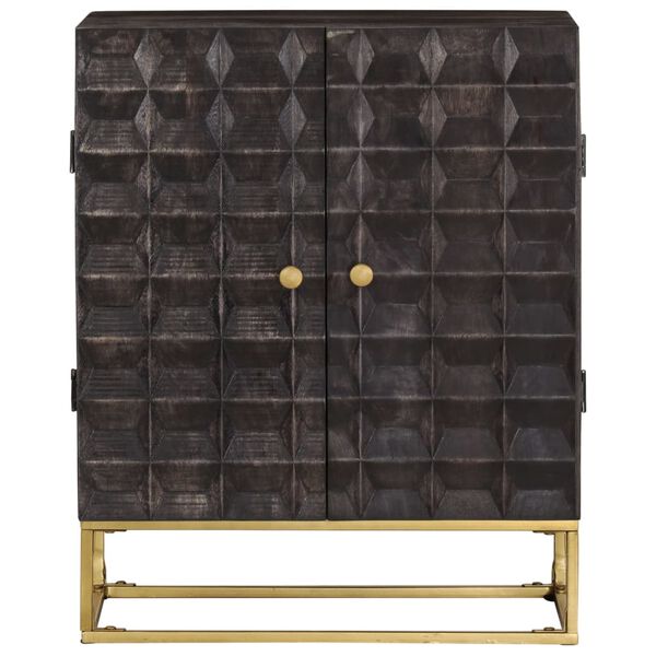 vidaXL Sideboard Schwarz 60x35x75 cm Massivholz Mango