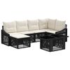 vidaXL Gartensofa-set 7 stk. Schwarz und Cremewei&szlig; Poly-Rattan
