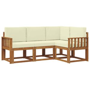 vidaXL Outdoor-Sofagarnitur 4 stk. 4-Sitzer Natur und Creme