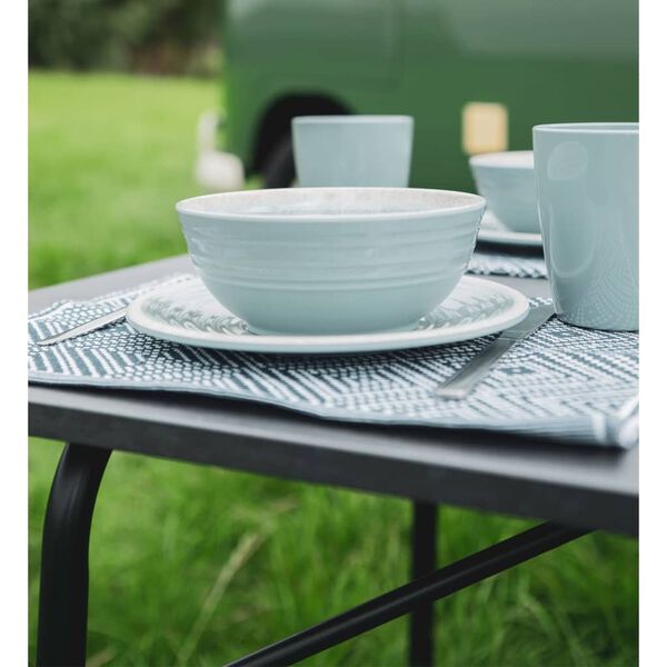 Travellife 12-tlg. Luxus Geschirr-Set D&eacute;nia Hellgrau