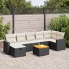 vidaXL 8-tlg. Garten-Sofagarnitur mit Kissen Schwarz Poly Rattan