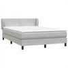vidaXL Boxspringbett mit Matratze Hellgrau 160x220 cm Samt