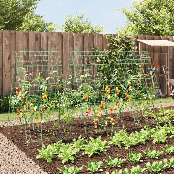 vidaXL Pflanzennetze 3 Stk. A-Rahmen Stahl