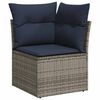 vidaXL 7-tlg. Garten-Sofagarnitur mit Kissen Grau Poly Rattan