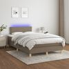 vidaXL Boxspringbett mit Matratze & LED Taupe 120x190 cm Stoff