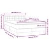 vidaXL Boxspringbett mit Matratze & LED Hellgrau 140x210 cm Samt