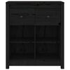 vidaXL Sideboard Schwarz 70x35x80 cm Massivholz Kiefer
