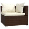 vidaXL 7-tlg. Garten-Lounge-Set mit Kissen Braun Poly Rattan