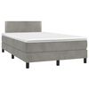 vidaXL Boxspringbett mit Matratze Hellgrau 120x200 cm Samt