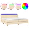 vidaXL Boxspringbett mit Matratze & LED Dunkelgrau 80x200 cm Stoff