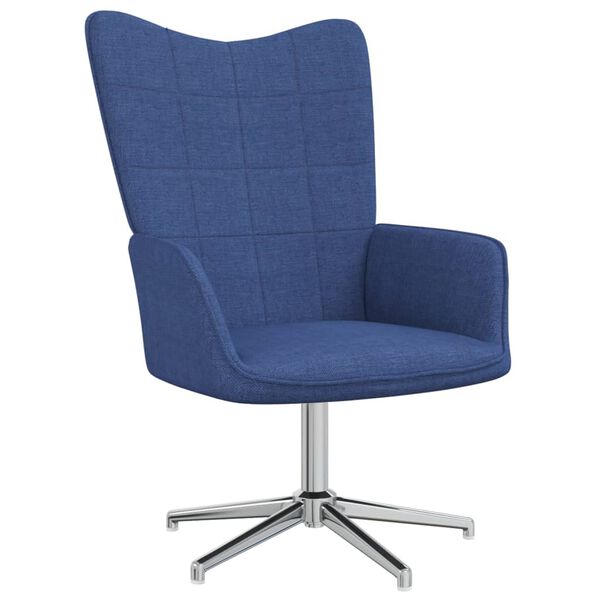vidaXL Relaxsessel mit Hocker Blau Stoff