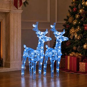 vidaXL LED-Rentiere 2 Stk. Blau 80 LEDs Acryl