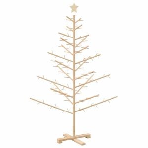 vidaXL Holz Weihnachtsbaum mit Ständer Natur 150 cm Massivholz Kiefer