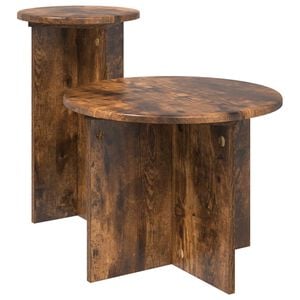 vidaXL Beistelltisch-Set 2 pcs Ger&auml;ucherte Eiche Holzwerkstoff