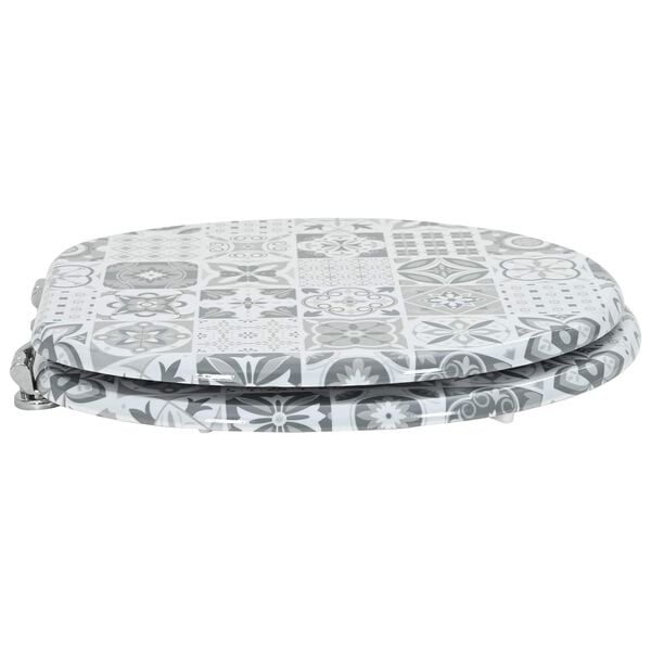 vidaXL Toilettensitz Grau 43,8 x 37,8 cm MDF-Platte