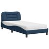vidaXL Bett mit Matratze "Hvar" Blau 90x190 cm Stoff
