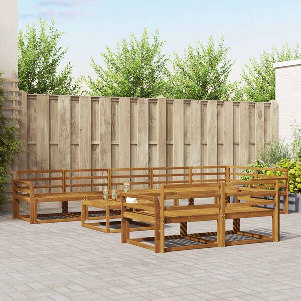 vidaXL Outdoor-Sofagarnitur 9 pcs Natur Massivholz Akazie