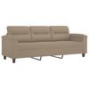 vidaXL 3-Sitzer-Sofa mit Hocker Taupe 180 cm Mikrofasergewebe