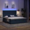 vidaXL Ottoman-Bett mit Matratzen & LEDs Blau 160x200 cm Stoff
