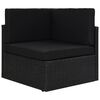 vidaXL 11-tlg. Garten-Lounge-Set mit Kissen Schwarz Poly Rattan
