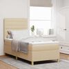 vidaXL Boxspringbett mit Matratze mit Kopfteil Creme 80 x 200 cm Stoff