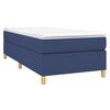 vidaXL Boxspringbett mit Matratze Blau 90x200 cm Stoff