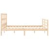 vidaXL Massivholzbett mit Kopfteil 160x200 cm