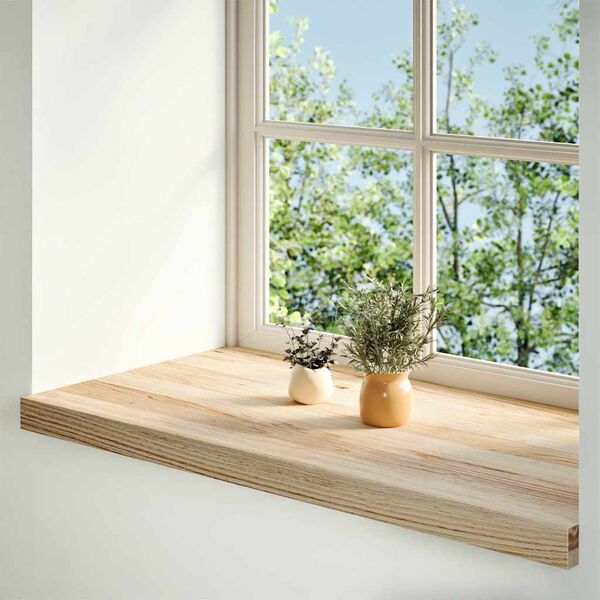 vidaXL Fensterb&auml;nke 2 Stk. Unbehandelt 90x40x2 cm Massivholz Eiche