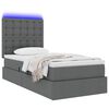 vidaXL Bett mit Stauraum und LED Dunkelgrau 90 x 190 cm Polyester