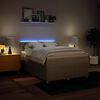 vidaXL Boxspringbett mit Matratze Creme 160x200 cm Stoff