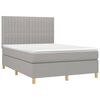 vidaXL Boxspringbett mit Matratze Hellgrau 140x200 cm Stoff