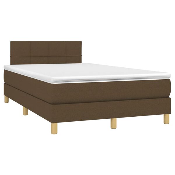 vidaXL Boxspringbett mit Matratze Dunkelbraun 120x190 cm Stoff