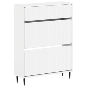 vidaXL Schuhschrank ZWOLLE 78 x 24 x 103 cm Holzwerkstoff Wei&szlig;